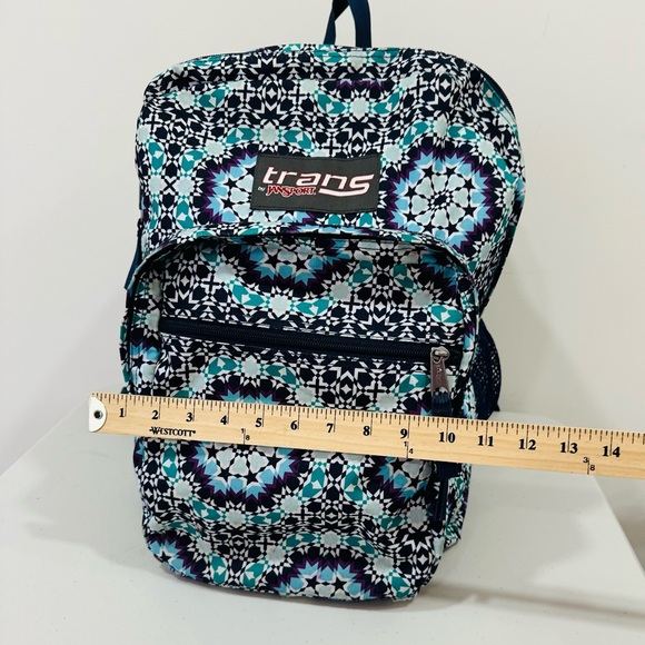 Trans By Jansport Supermax Laptop‎ Backpack Bag, Blue, Purple, Aqua, Pattern - Picture 2 of 14